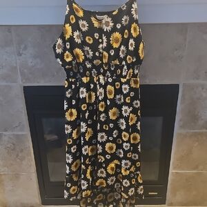 Wonder Nation Sunflower Dress - Black and Yellow